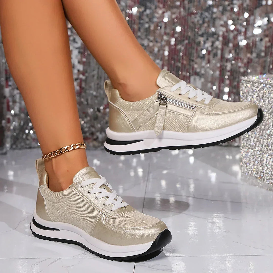 Comfortable Women's Sneakers with Laces and Non-Slip Sole