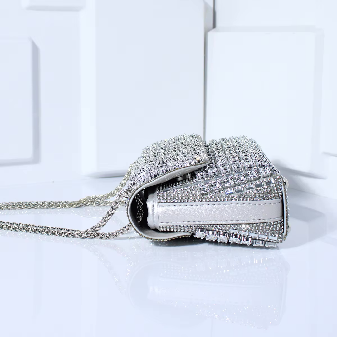 Tadea | Statement Shoulder Bag with Rhinestone Mosaic
