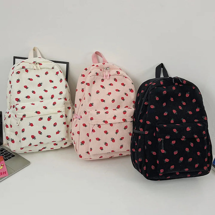 Genni | Backpack with Strawberry Print