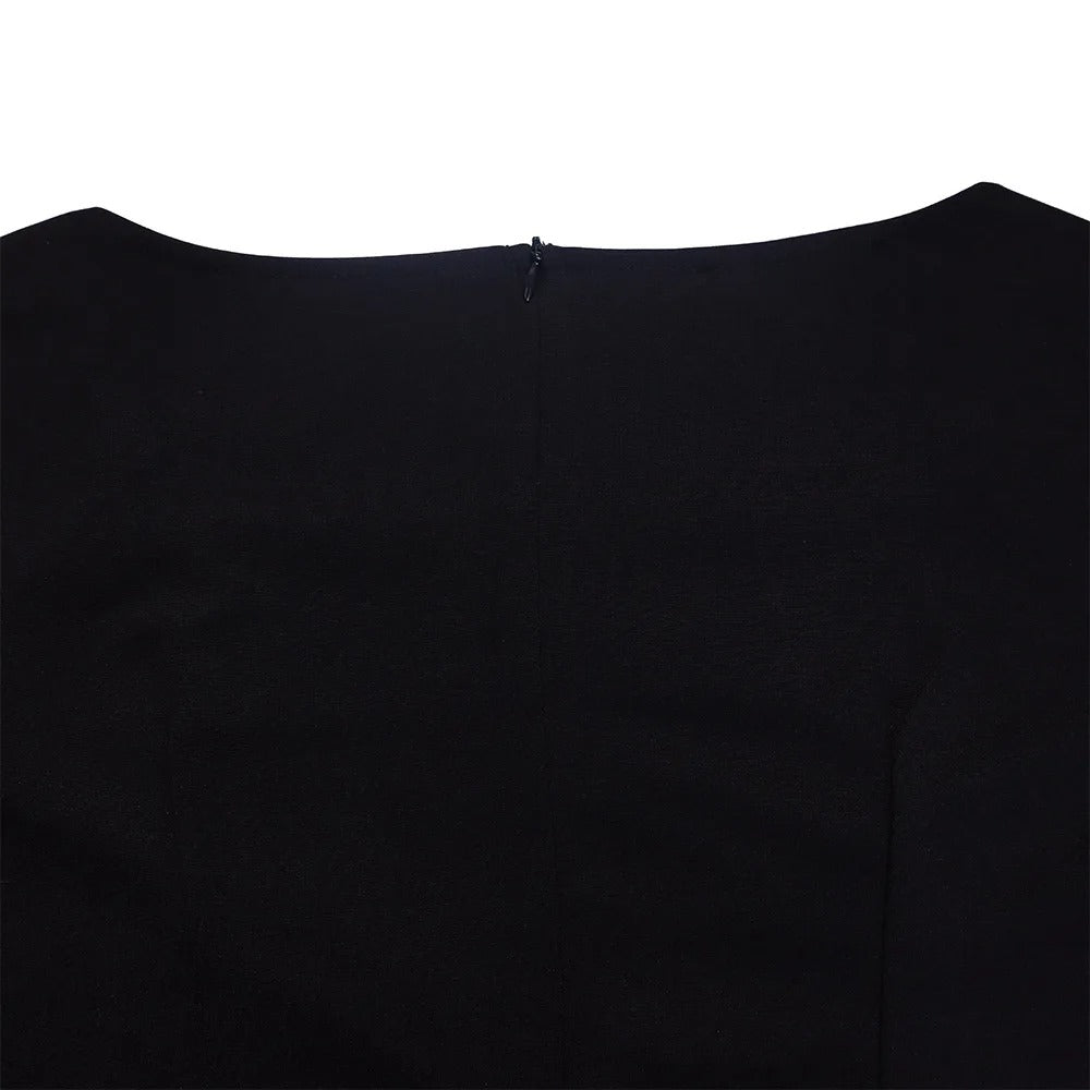 Kelli | Elegant Midi Dress with Bow Detail and 3/4 Sleeves
