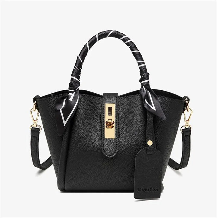 Tery | Luxurious Handbag with Scarf Detail and Gold Closure