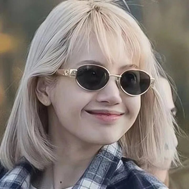 Elegant Oval Sunglasses with Slim Frame for Women