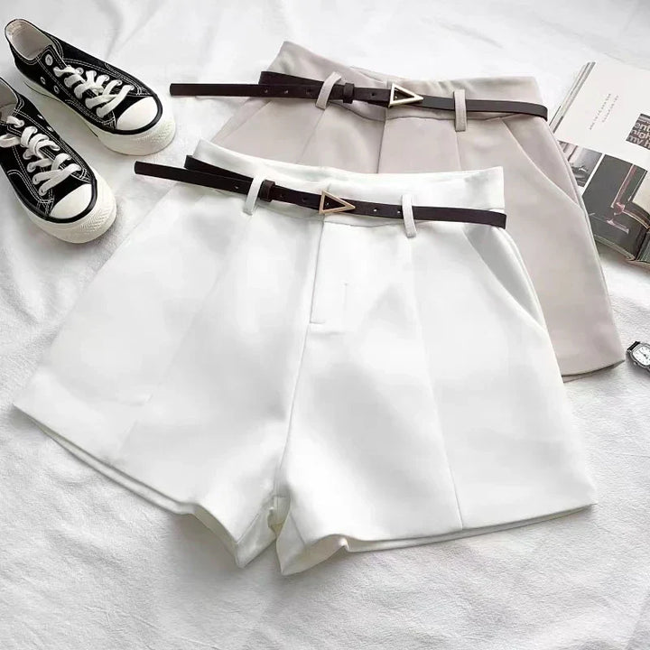 Elegant Women's High-Waisted Straight-Fit Shorts