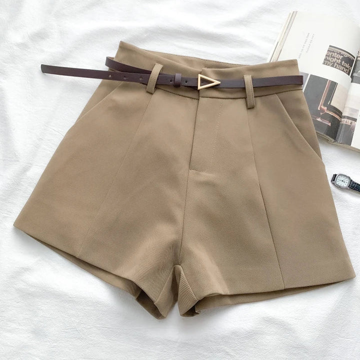 Elegant Women's High-Waisted Straight-Fit Shorts