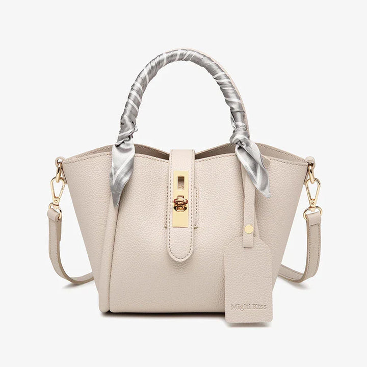 Tery | Luxurious Handbag with Scarf Detail and Gold Closure