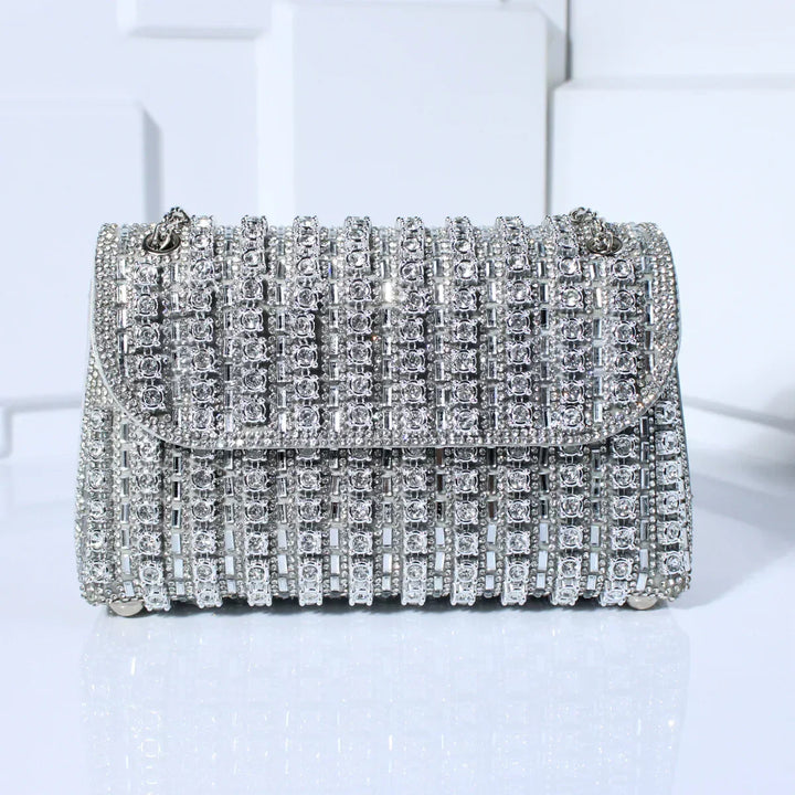 Tadea | Statement Shoulder Bag with Rhinestone Mosaic