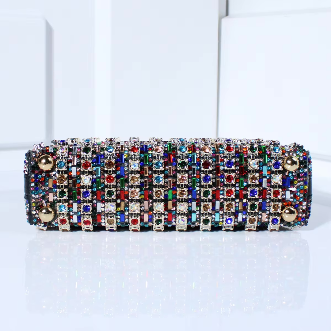 Tadea | Statement Shoulder Bag with Rhinestone Mosaic