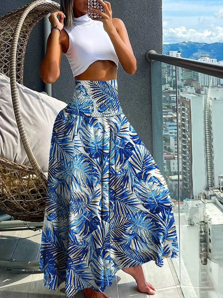 Kamelia | Tropical Wrap Skirt with High Waist