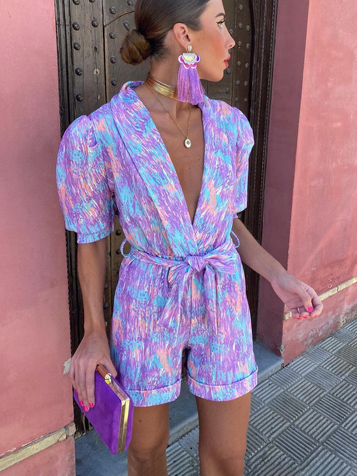 Cora | Printed Jumpsuit with Tie Detail