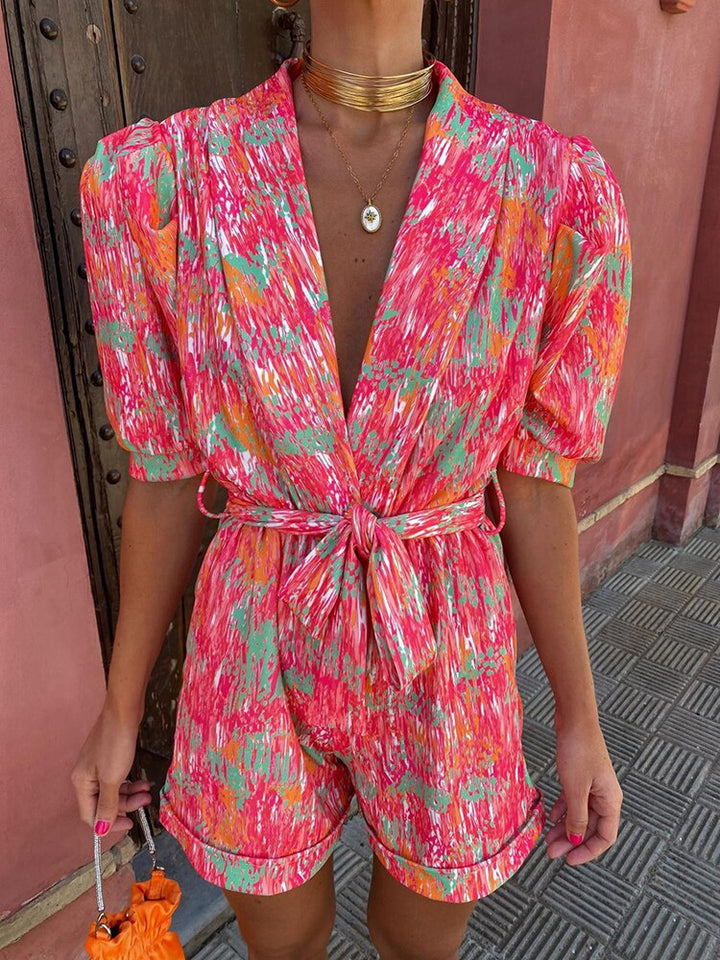 Cora | Printed Jumpsuit with Tie Detail