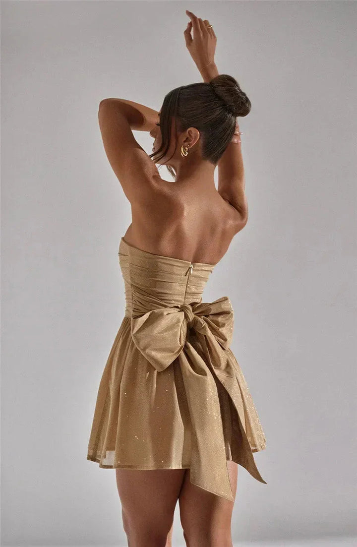 Lien | Strapless Glitter Dress