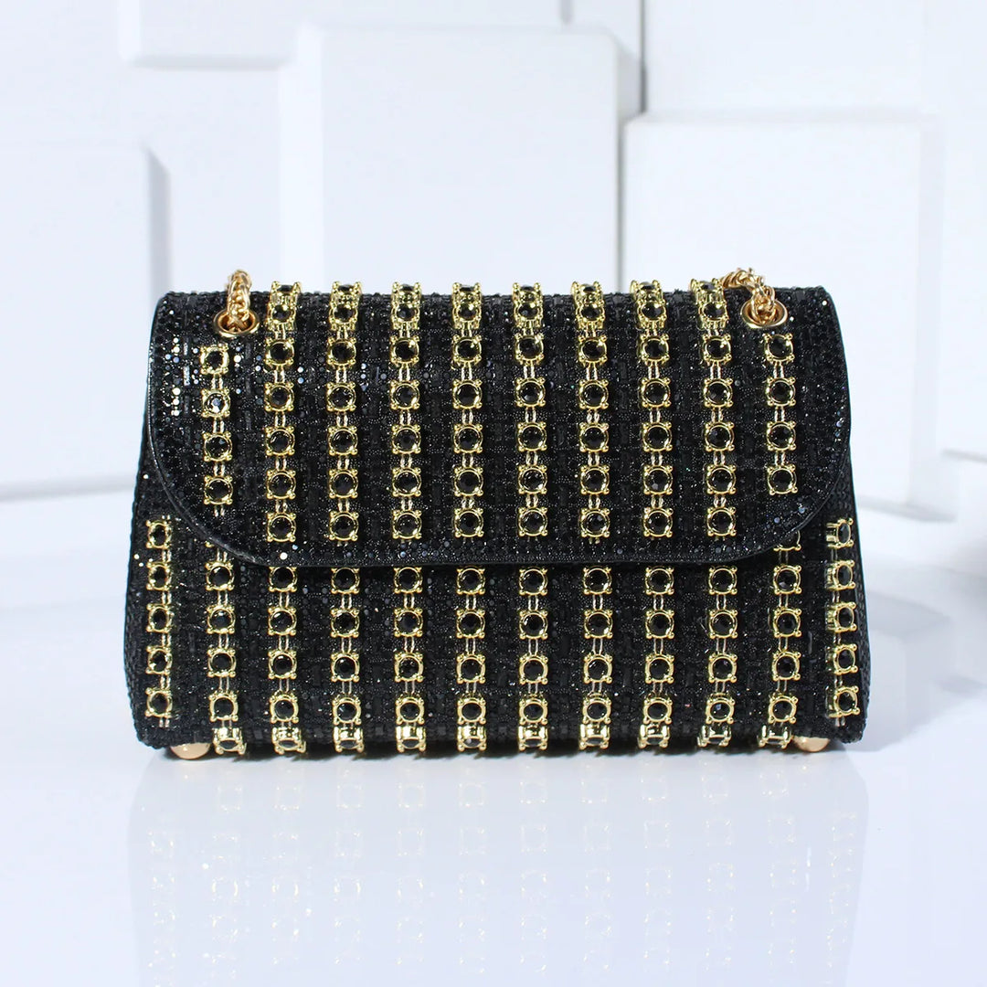 Tadea | Statement Shoulder Bag with Rhinestone Mosaic
