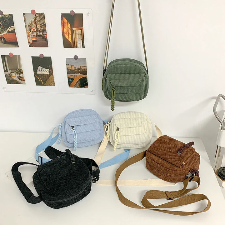 Geanna | Compact Ribbed Fabric Shoulder Bag