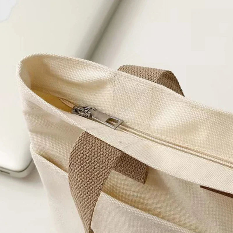 Leola | Minimalist Canvas Shoulder Bag with Double Compartments