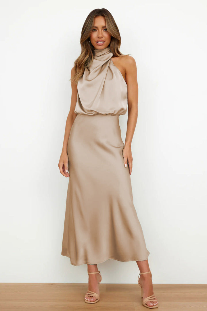 Lorna | Satin Halter Dress