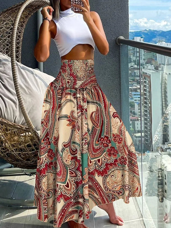 Kamelia | Tropical Wrap Skirt with High Waist