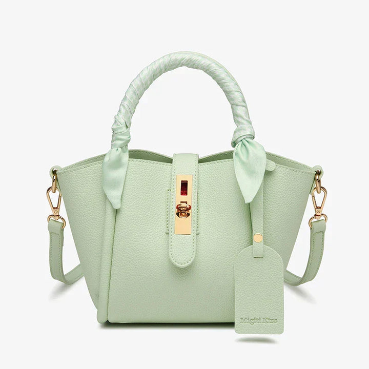 Tery | Luxurious Handbag with Scarf Detail and Gold Closure