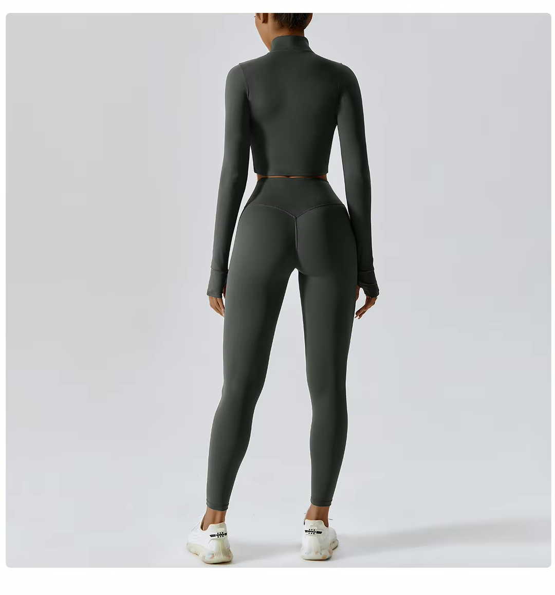 Fitness Tracksuit Women’s 3-Piece Sports Set with High Waist Leggings, Crop Top, and Jacket