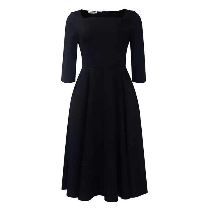 Kelli | Elegant Midi Dress with Bow Detail and 3/4 Sleeves