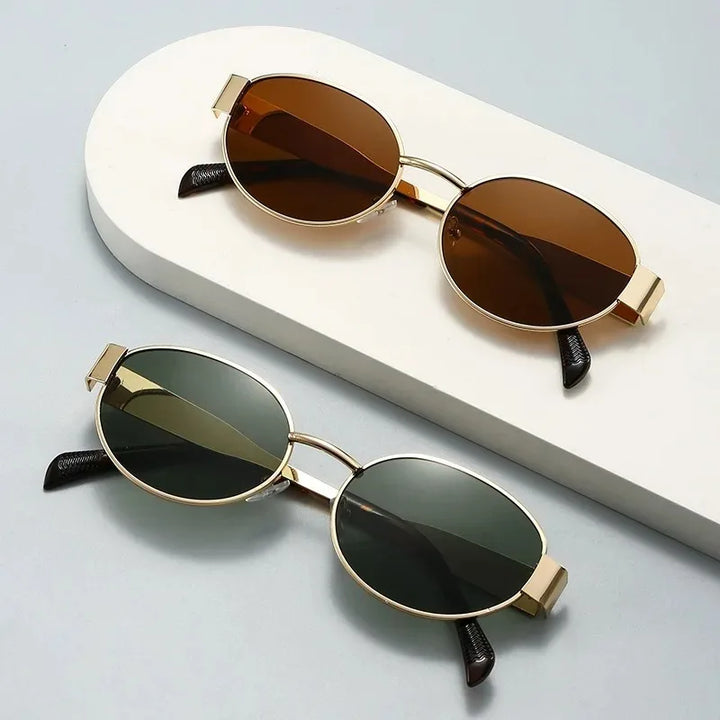 Elegant Oval Sunglasses with Slim Frame for Women
