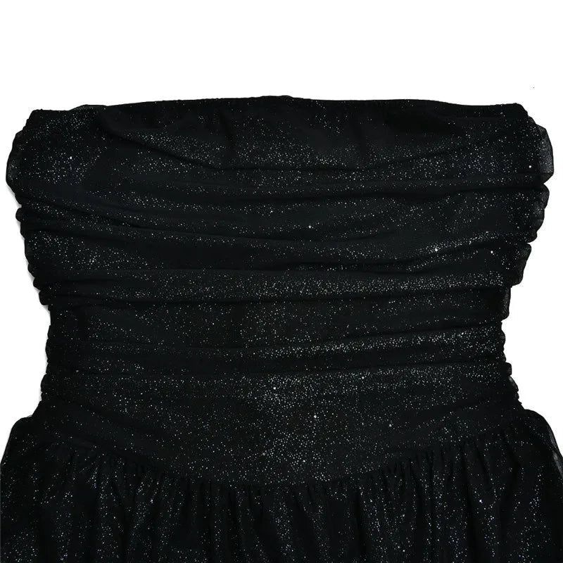 Lien | Strapless Glitter Dress