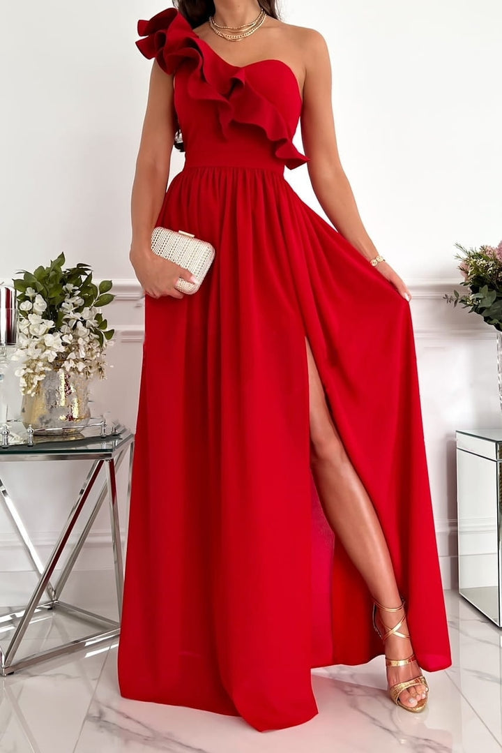 Gabi | Asymmetric Evening Dress with Ruffle Gala Dress