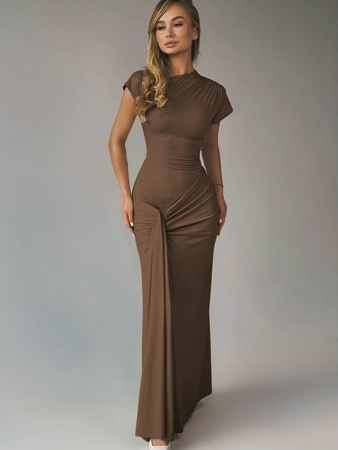 Nicki | Elegant Draped Maxi Dress