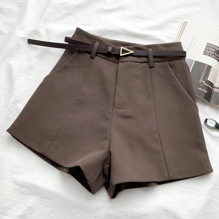 Elegant Women's High-Waisted Straight-Fit Shorts