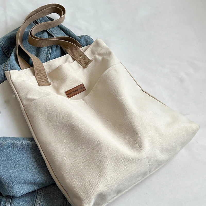 Leola | Minimalist Canvas Shoulder Bag with Double Compartments