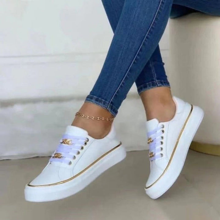 Women's Orthopedic Sneakers with Laces and Low Sole