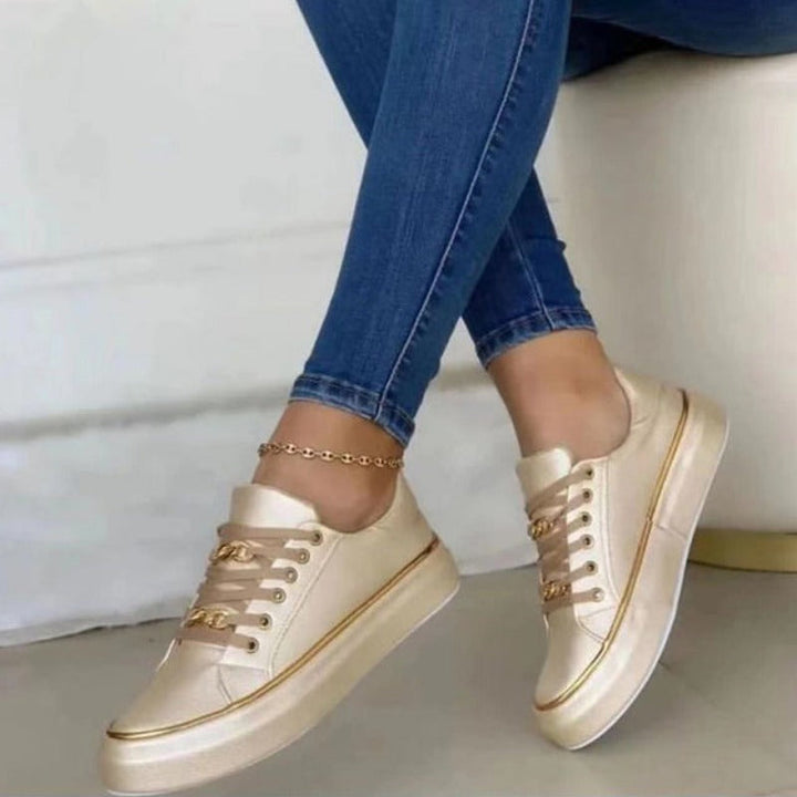 Women's Orthopedic Sneakers with Laces and Low Sole