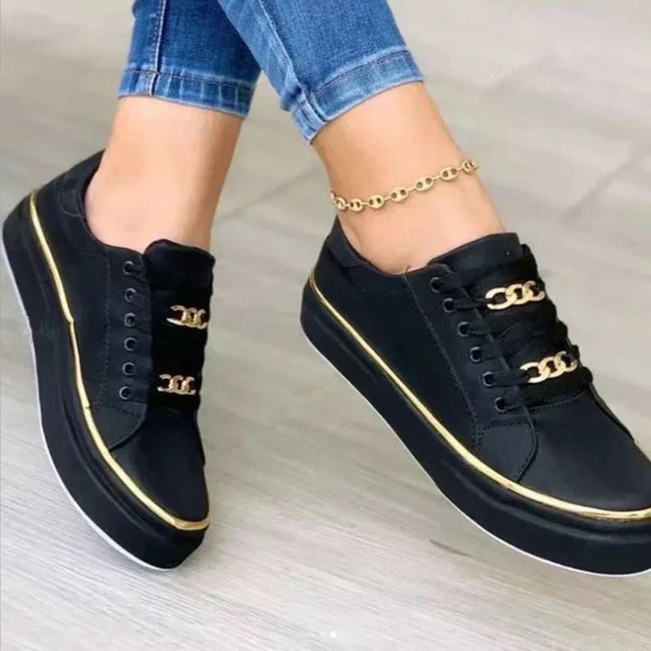 Women's Orthopedic Sneakers with Laces and Low Sole