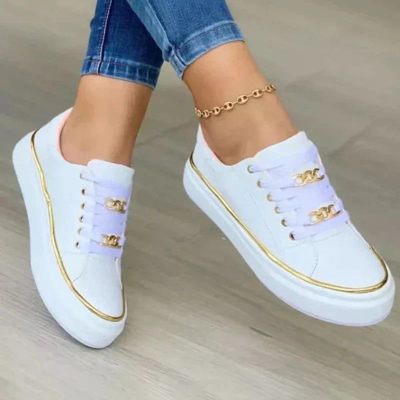 Women's Orthopedic Sneakers with Laces and Low Sole
