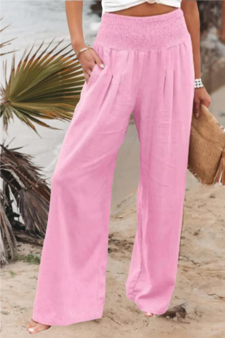 Lightweight Women's Palazzo Pants with Wide Legs and High Waist
