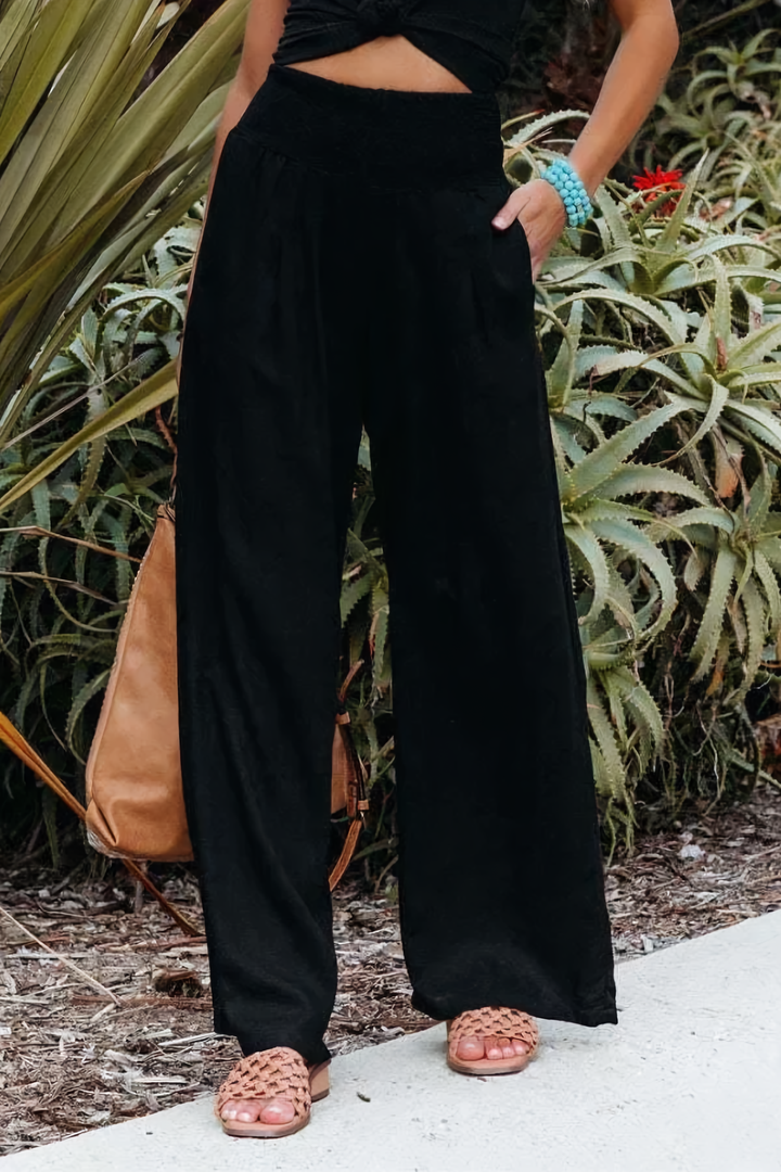 Lightweight Women's Palazzo Pants with Wide Legs and High Waist