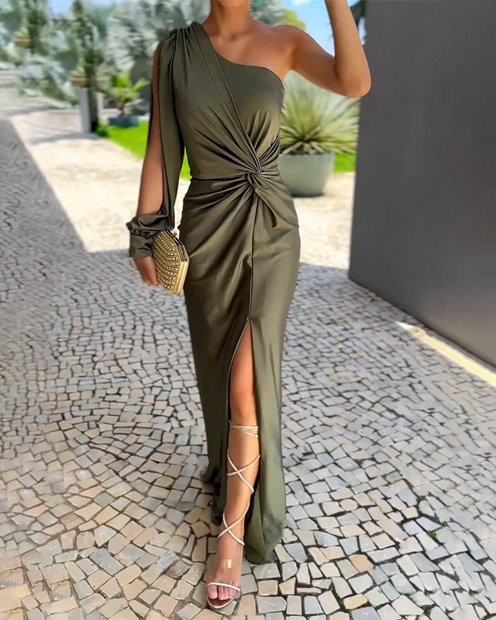Monica | Luxury Gala Dress One-Shoulder Dress with Elegant Split