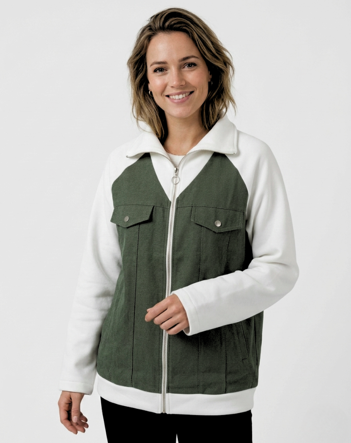 Stylish Denim Jacket with Soft Sleeves for Women