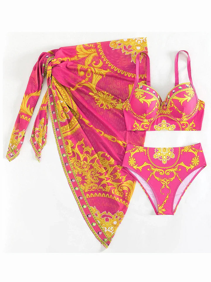 Carla | 3-Piece High Waist Skirt Bikini Set