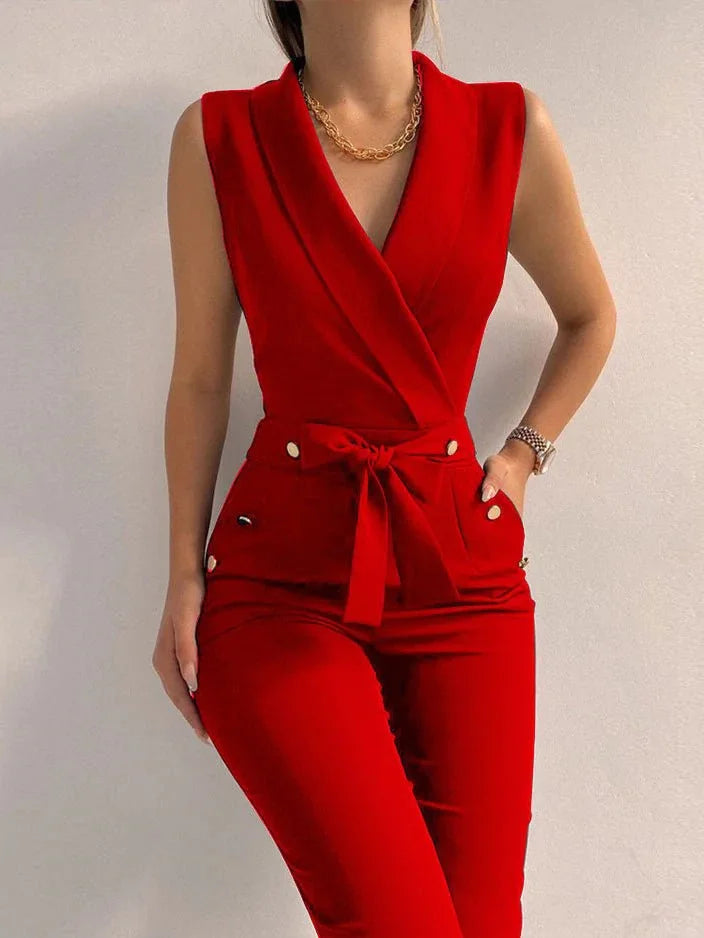 Janet | Sleeveless Blazer Jumpsuit