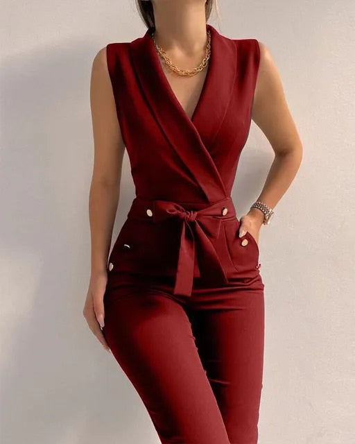 Janet | Sleeveless Blazer Jumpsuit