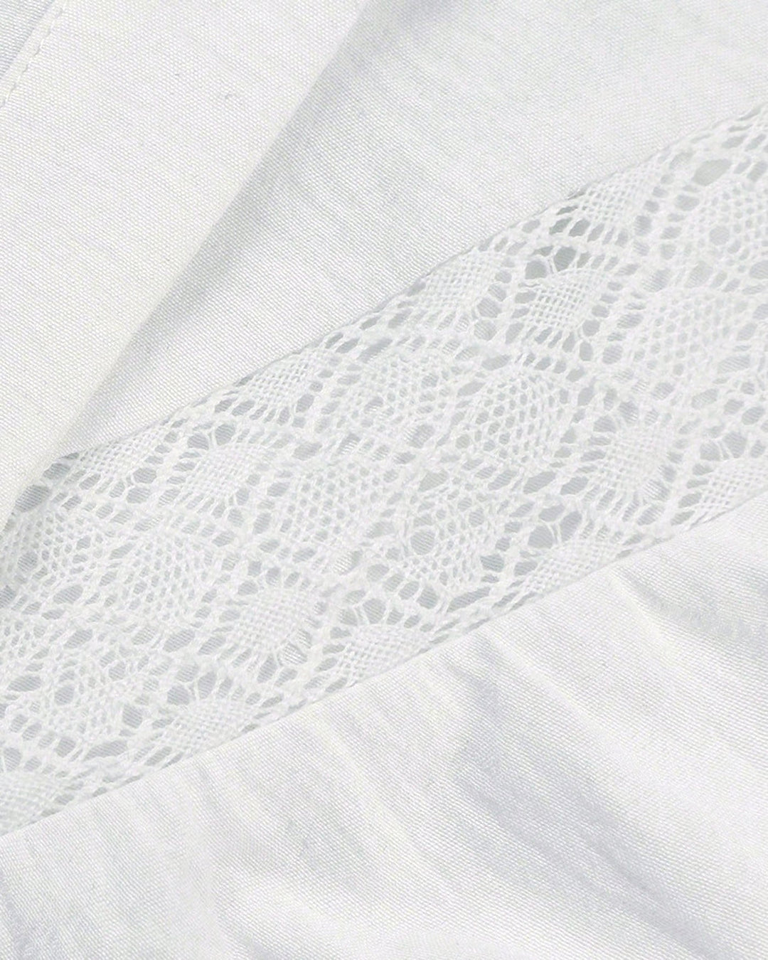 Elegant Women's White Blouse with Lace Details and Long Sleeves
