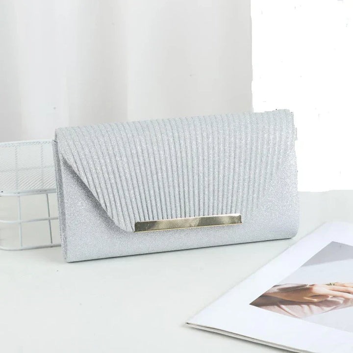 Licia | Sparkling Evening Clutch with Pleated Texture