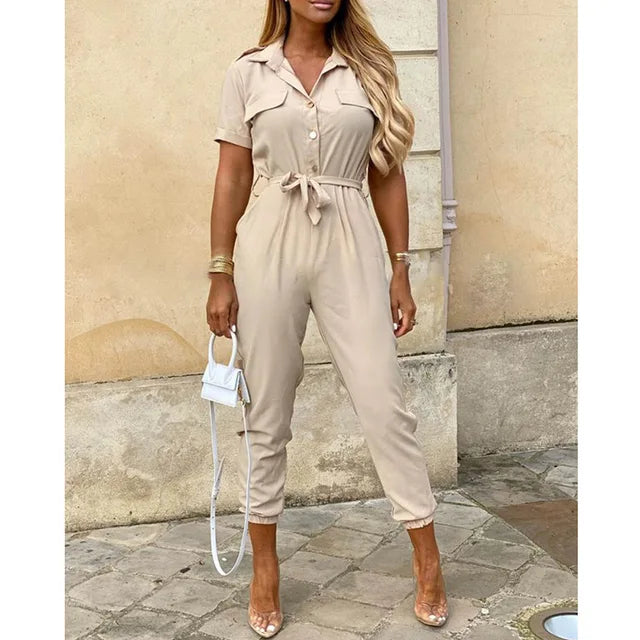 Helen | Utility Jumpsuit with Waist Belt