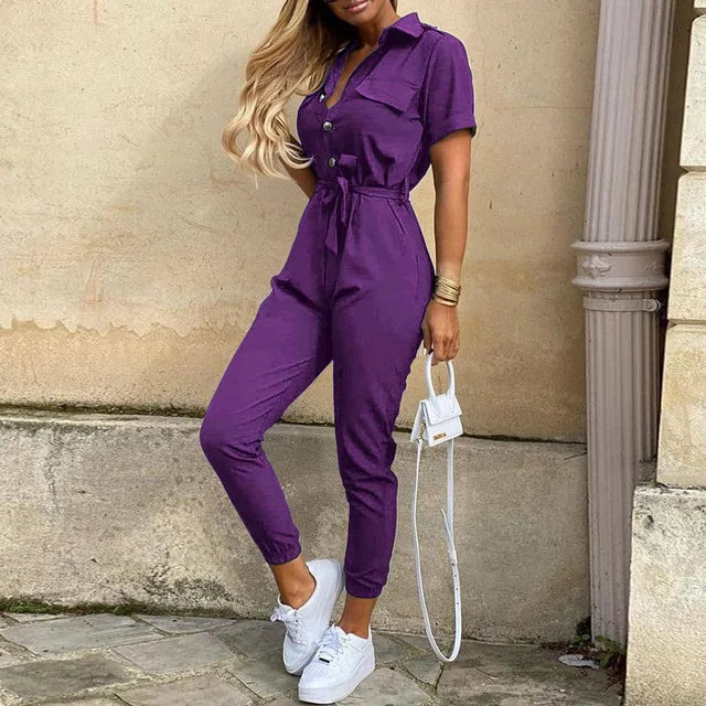 Helen | Utility Jumpsuit with Waist Belt