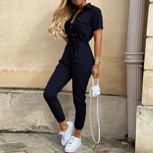 Helen | Utility Jumpsuit with Waist Belt