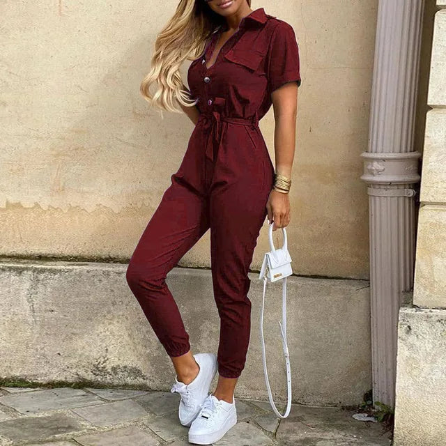 Helen | Utility Jumpsuit with Waist Belt