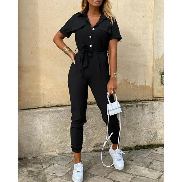 Helen | Utility Jumpsuit with Waist Belt