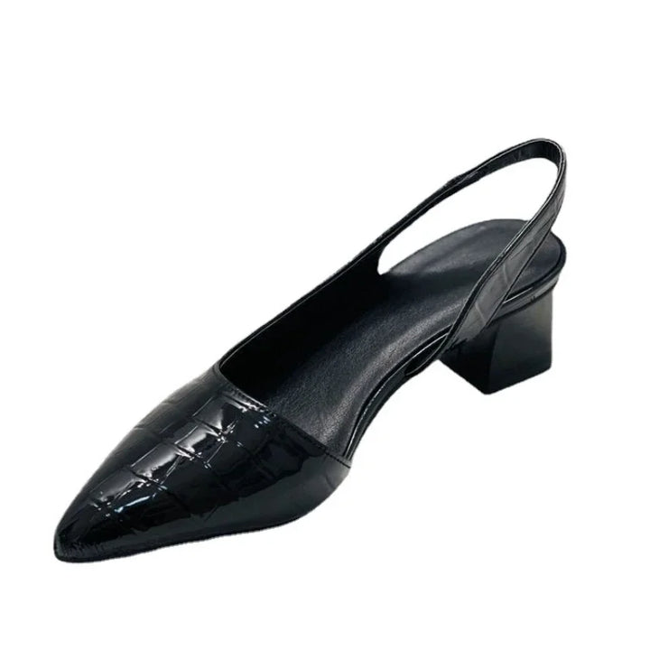 Wilma | Vintage Pointed Slingback Pumps with Block Heel