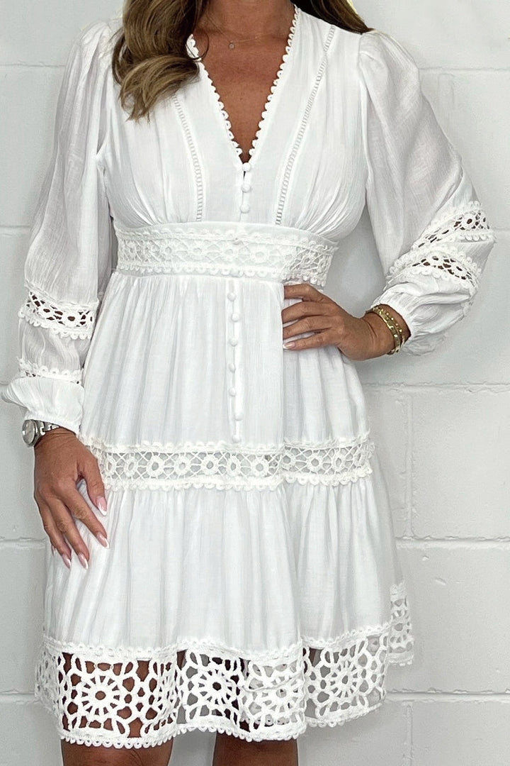 Celeste | Comfortable Lace Dress with V-Neck