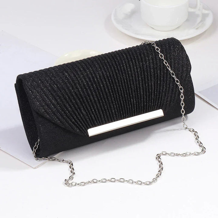 Licia | Sparkling Evening Clutch with Pleated Texture